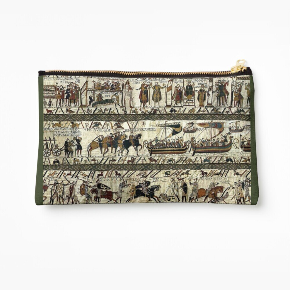 Whibos Makeup Bag Bayeux Tapestry Cosmetic Organizer Tyvek Paper Bags Zipper Pouch
