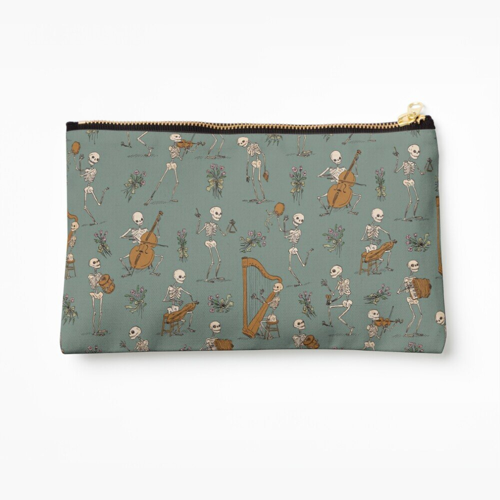 Whibos Makeup Bag Skeleton Orchestra Cosmetic Organizer Tyvek Paper Bags Zipper Pouch