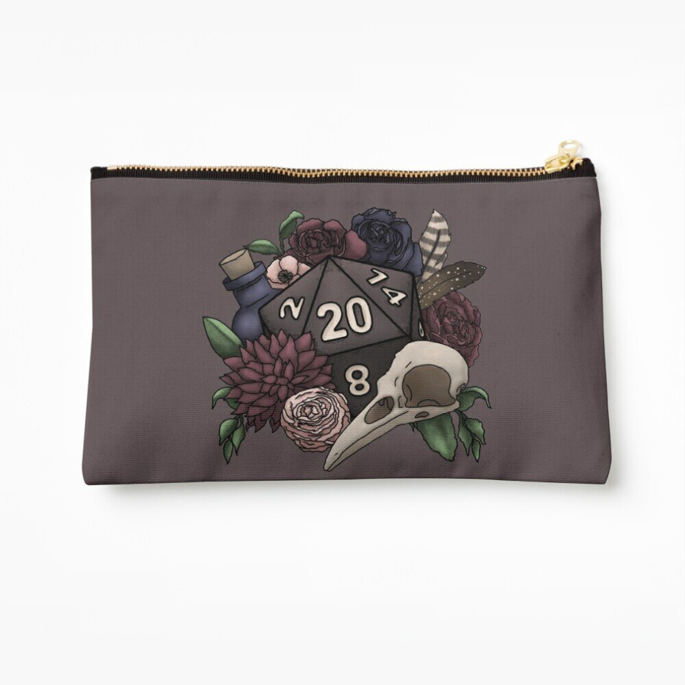 Whibos Makeup Bag Necromancer D20 Tabletop Rpg Gaming Dice Cosmetic Organizer Tyvek Paper Bags Zipper Pouch