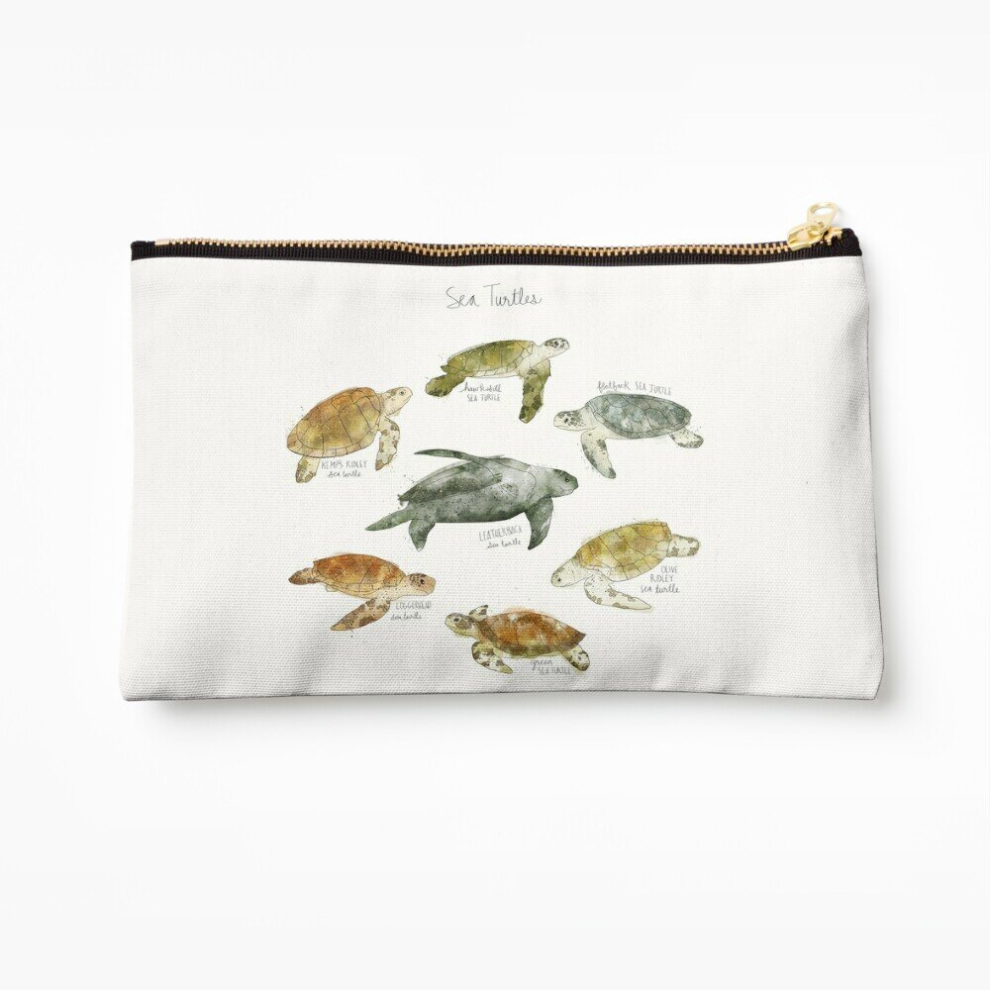 Whibos Makeup Bag Sea Turtles Cosmetic Organizer Tyvek Paper Bags Zipper Pouch