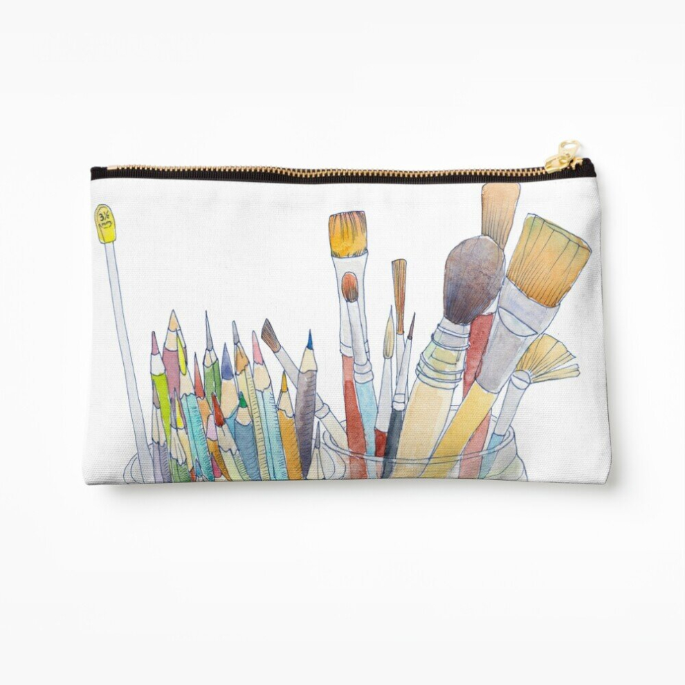 Whibos Makeup Bag Art Tools: Pencils And Brushes Cosmetic Organizer Tyvek Paper Bags Zipper Pouch