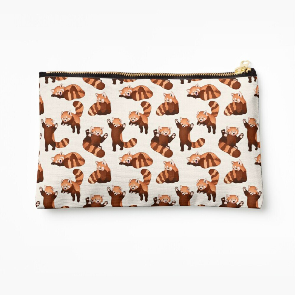 Whibos Red Makeup Bag Panda Pattern Cosmetic Organizer Tyvek Paper Bags Zipper Pouch