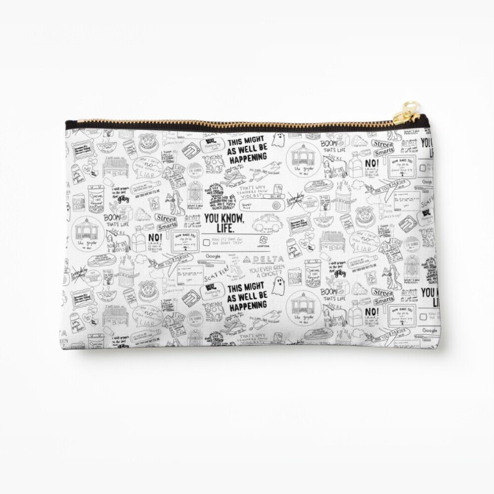 Whibos Makeup Bag John Mulaney Doodle Design Cosmetic Organizer Tyvek Paper Bags Zipper Pouch