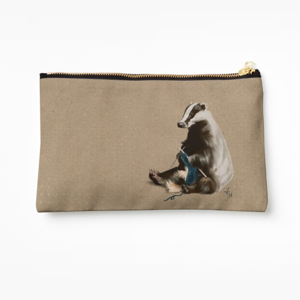 Whibos Makeup Bag Badger Knitting A Scarf Cosmetic Organizer Tyvek Paper Bags Zipper Pouch