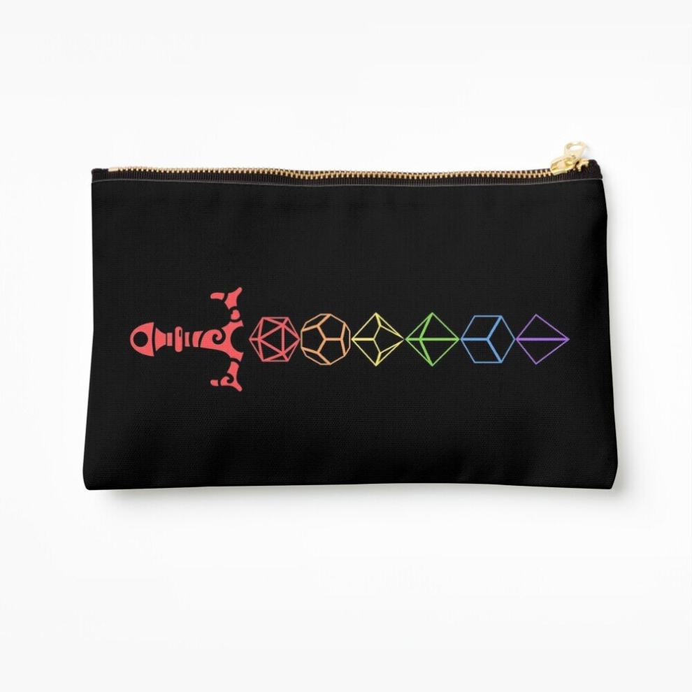 Whibos Makeup Bag Rainbow Polyhedral Dice Sword Tabletop Rpg Cosmetic Organizer Tyvek Paper Bags Zipper Pouch