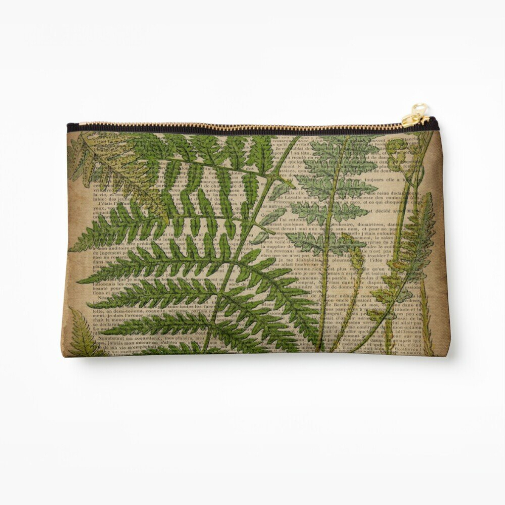 Whibos Makeup Bag Vintage Foliage Hipster Botanical Fern Leaves Cosmetic Organizer Tyvek Paper Bags Zipper Pouch