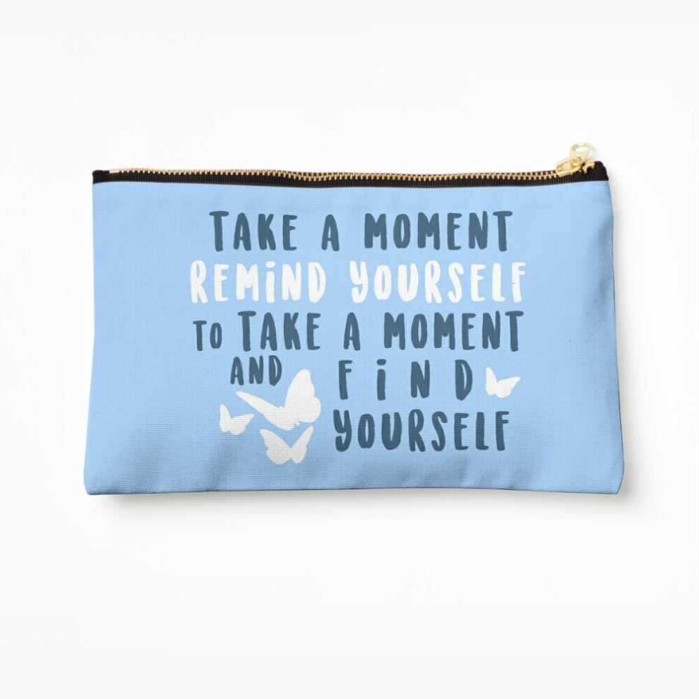 Whibos Makeup Bag Take A Moment To Find Yourself Cosmetic Organizer Tyvek Paper Bags Zipper Pouch