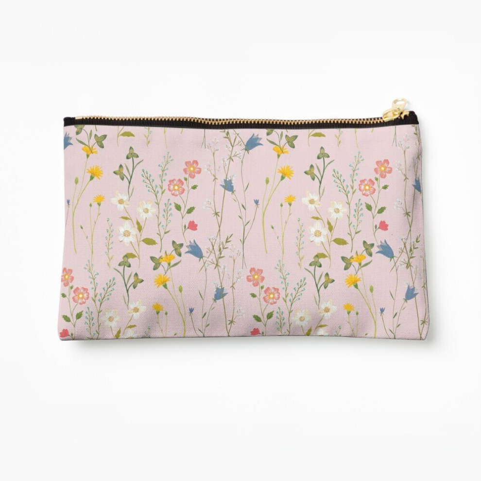 Whibos Makeup Bag Dreamy Floral Pattern Cosmetic Organizer Tyvek Paper Bags Zipper Pouch