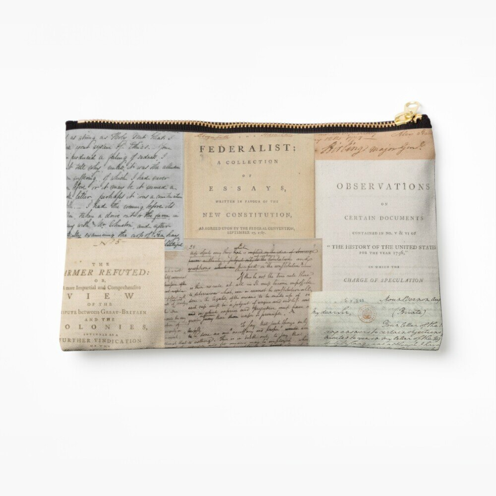 Whibos Makeup Bag Alexander Hamilton Papers Collection Cosmetic Organizer Tyvek Paper Bags Zipper Pouch