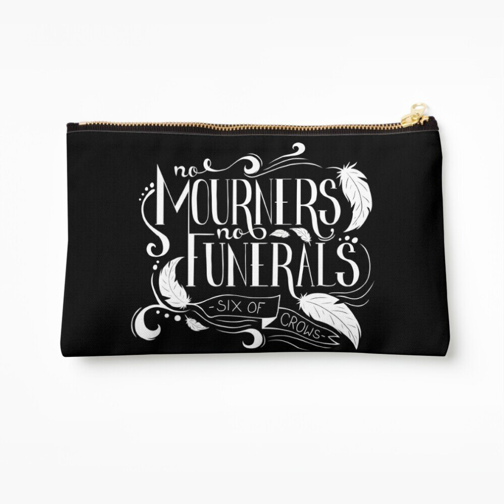 Whibos Makeup Bag "No Mourners. No Funerals" Typography Cosmetic Organizer Tyvek Paper Bags Zipper Pouch
