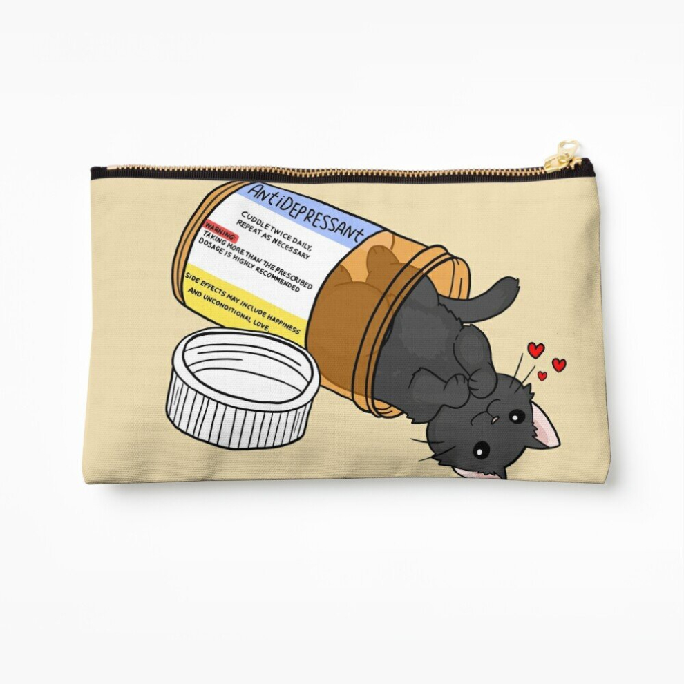 Whibos Makeup Bag Kitty Antidepressant Love Medicine Cosmetic Organizer Tyvek Paper Bags Zipper Pouch
