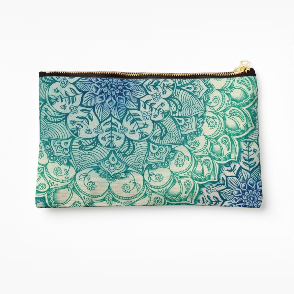 Whibos Makeup Bag Emerald Doodle Cosmetic Organizer Tyvek Paper Bags Zipper Pouch