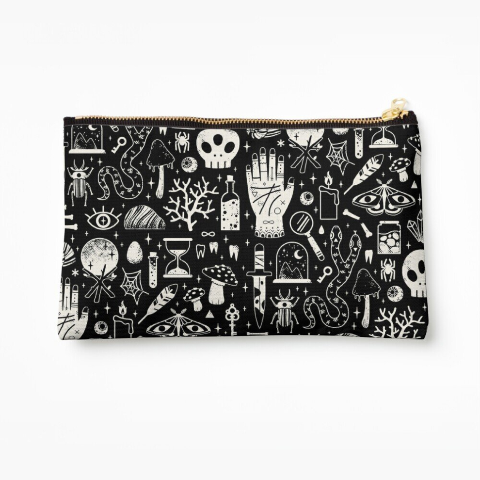 Whibos Black Makeup Bag Curiosities: Bone Cosmetic Organizer Tyvek Paper Bags Zipper Pouch
