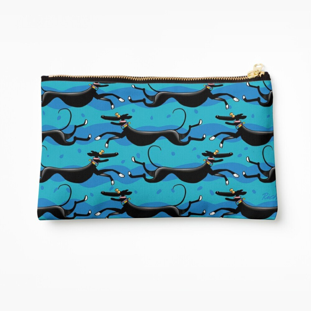 Whibos Blue Makeup Bag Zoomies Pattern Cosmetic Organizer Tyvek Paper Bags Zipper Pouch