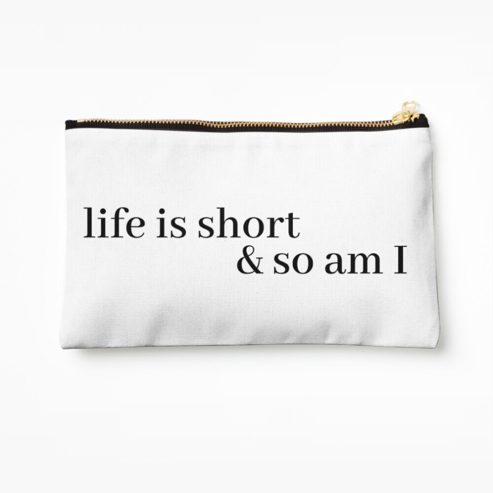 Whibos Makeup Bag Life Is Short And So Am I Cosmetic Organizer Tyvek Paper Bags Zipper Pouch