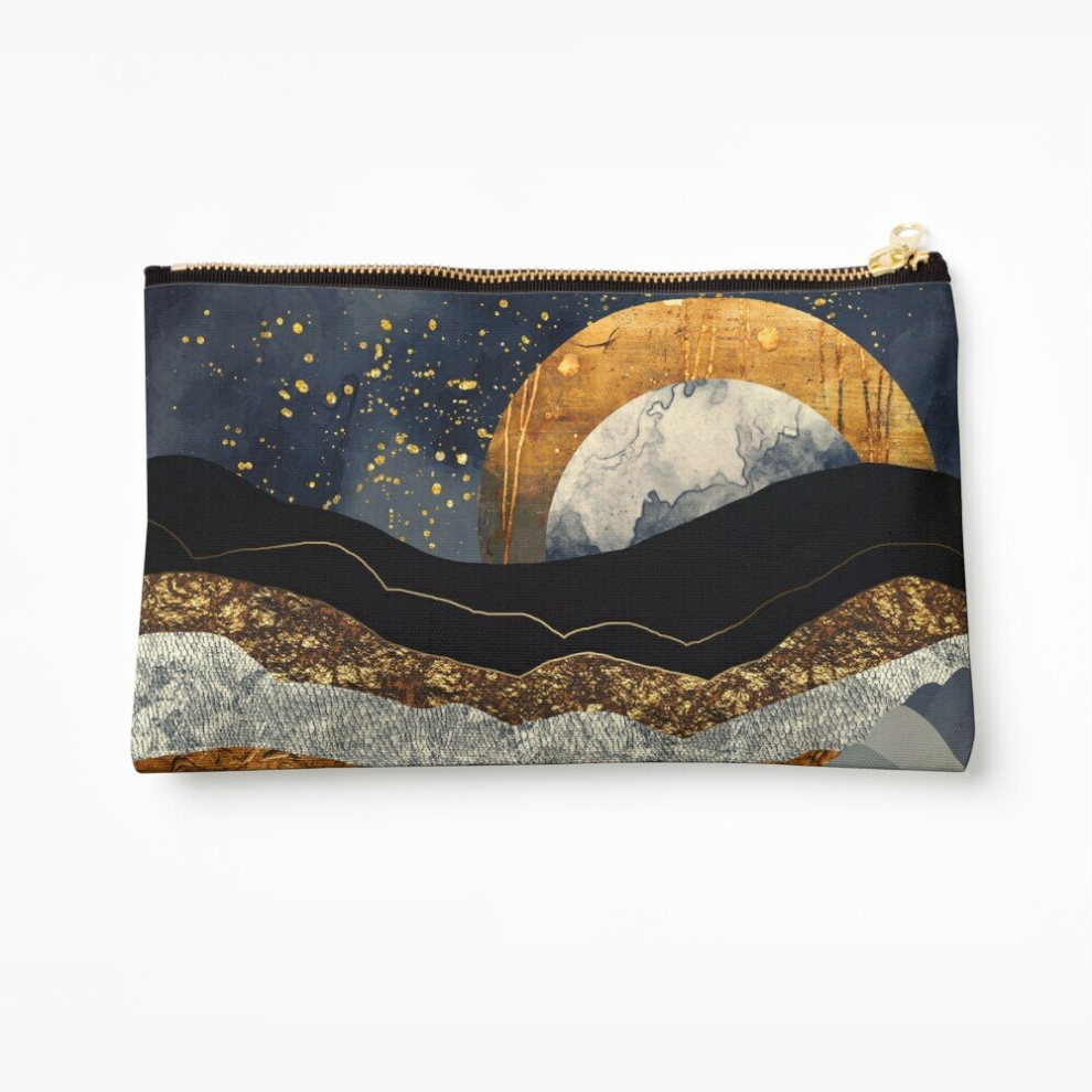 Whibos Makeup Bag Metallic Mountains Cosmetic Organizer Tyvek Paper Bags Zipper Pouch