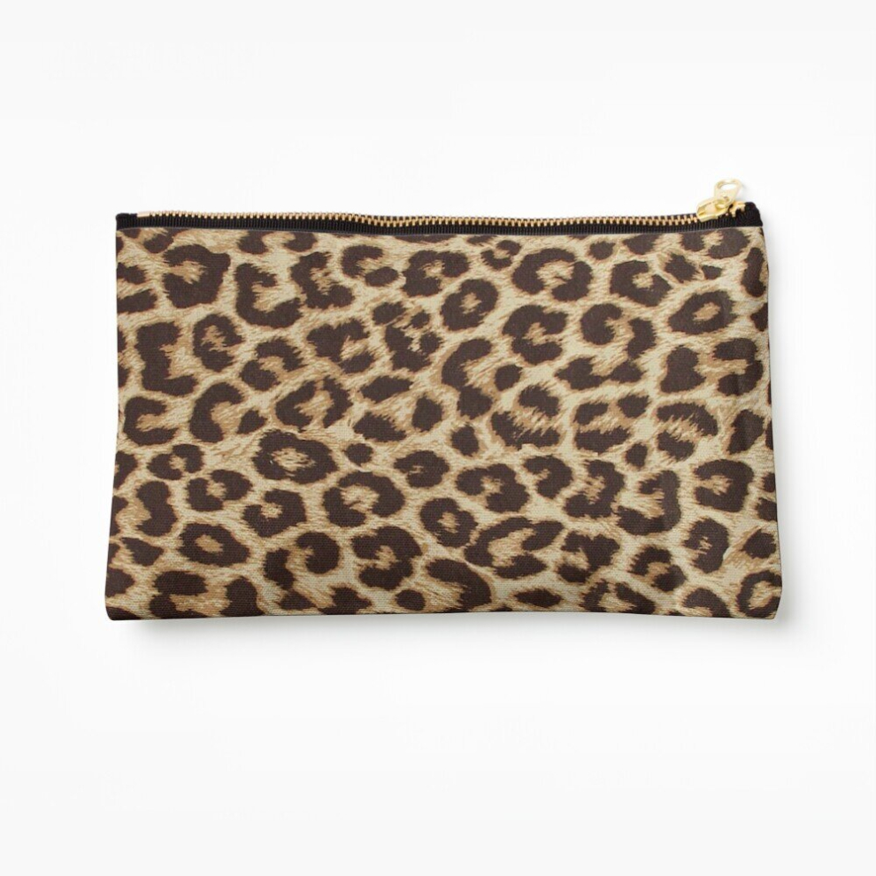 Whibos Makeup Bag Leopard Print Cosmetic Organizer Tyvek Paper Bags Zipper Pouch