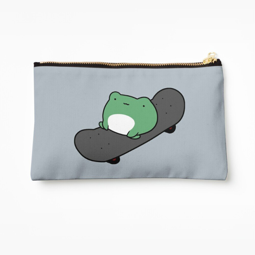 Whibos Makeup Bag Skateboarding Frog Cosmetic Organizer Tyvek Paper Bags Zipper Pouch