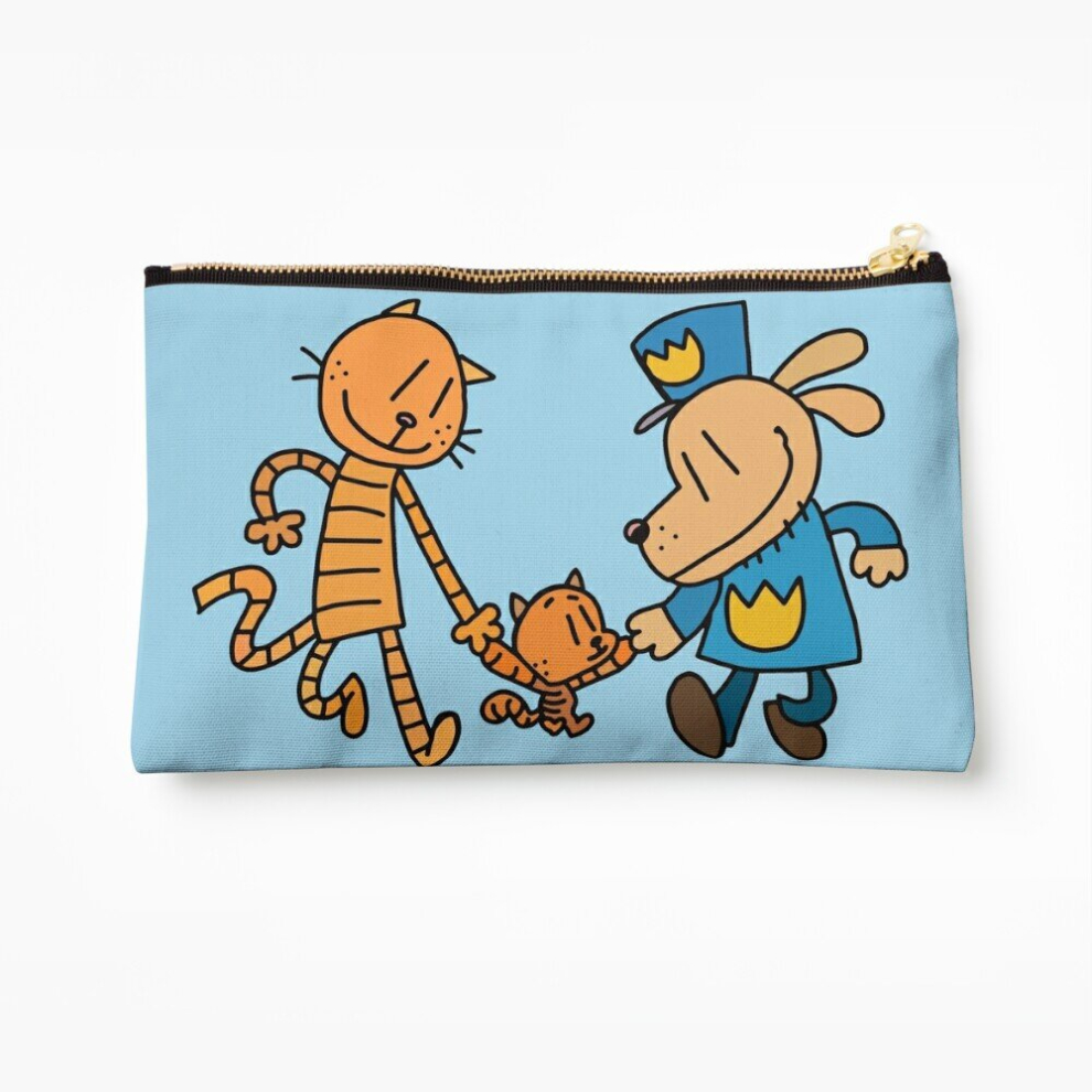 Whibos Makeup Bag Dog Man, Lil Petey, And Big Petey Fan Art Cosmetic Organizer Tyvek Paper Bags Zipper Pouch