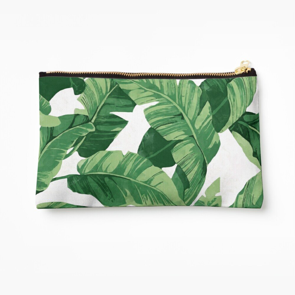 Whibos Makeup Bag Tropical Banana Leaves Ii Cosmetic Organizer Tyvek Paper Bags Zipper Pouch