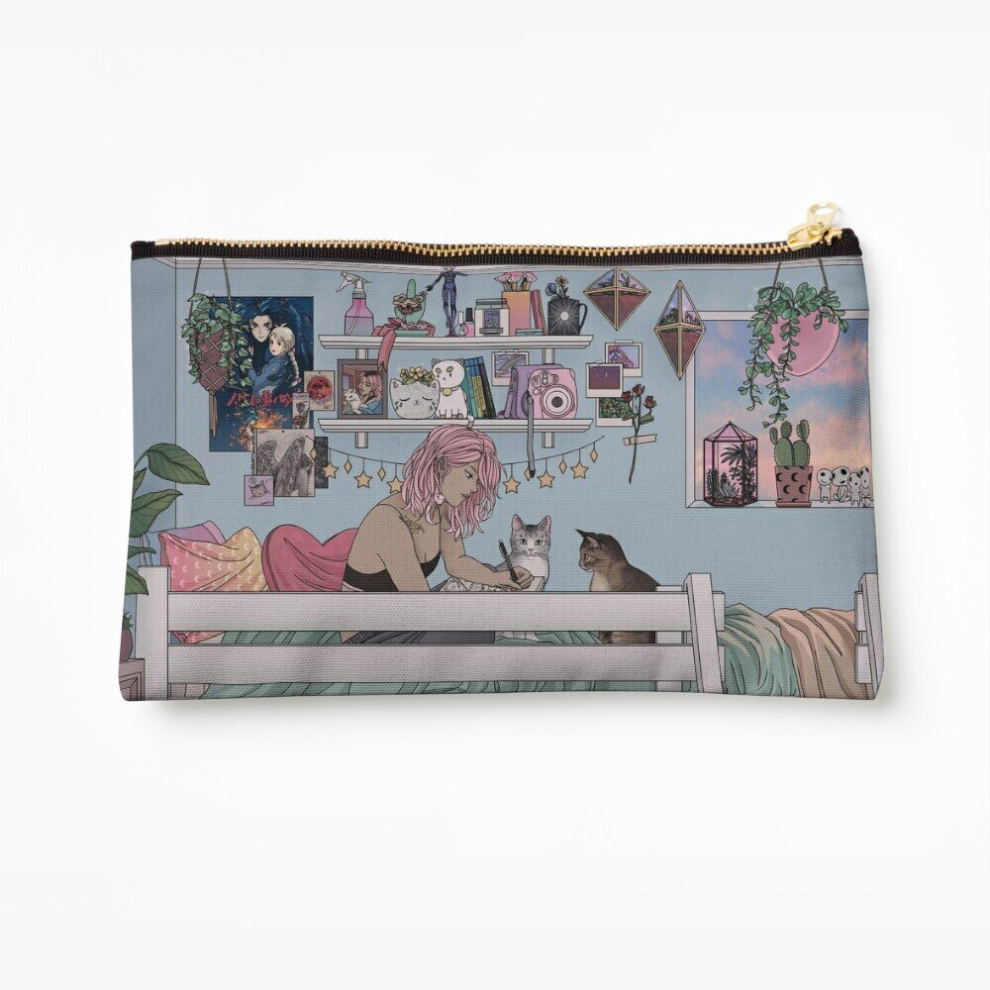 Whibos Makeup Bag Pastel Daydreams Cosmetic Organizer Tyvek Paper Bags Zipper Pouch