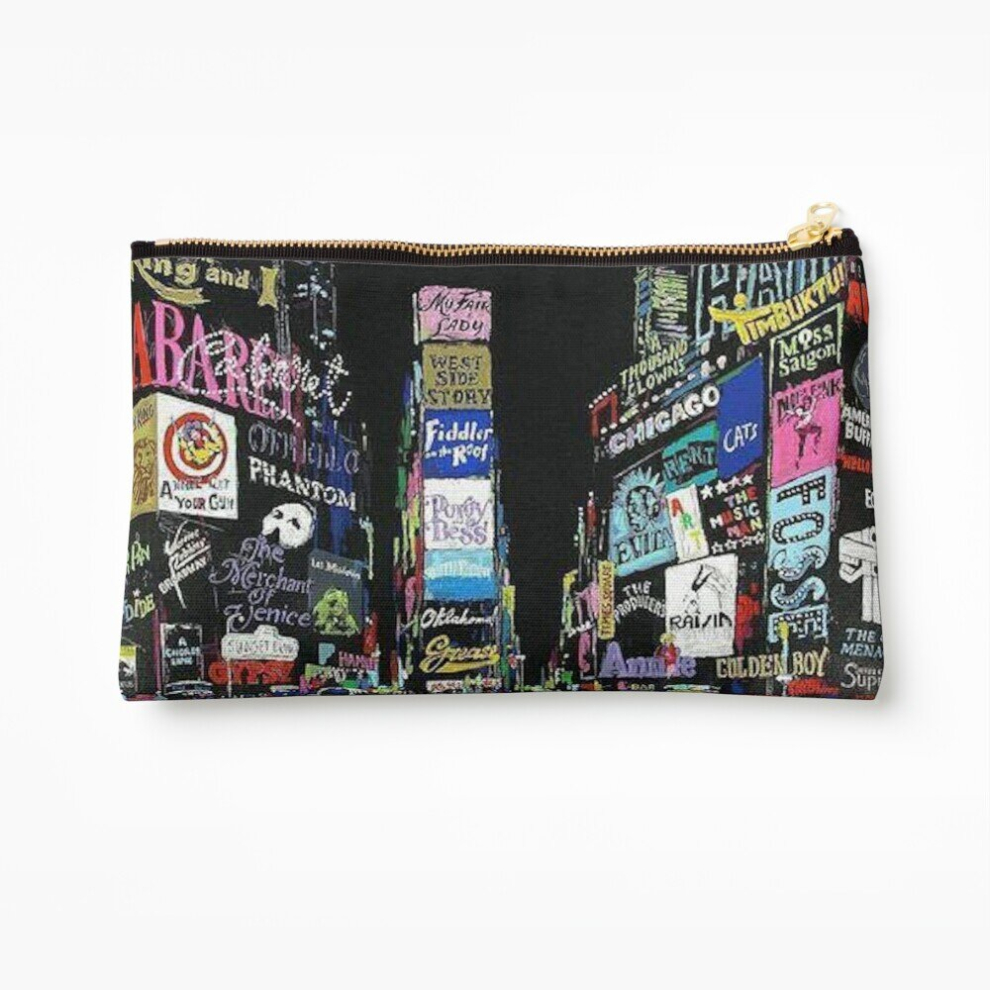 Whibos Makeup Bag Newyork Musicals/Broadway!! Cosmetic Organizer Tyvek Paper Bags Zipper Pouch
