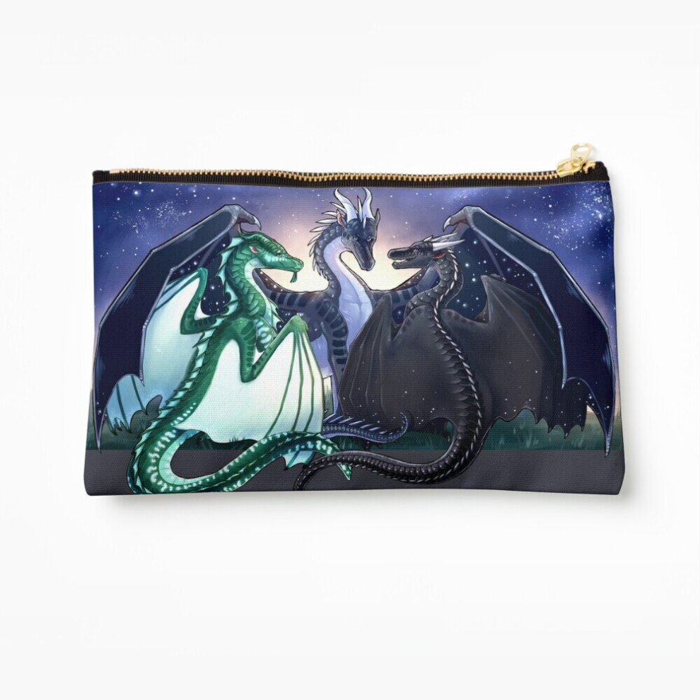 Whibos Makeup Bag Wings Of Fire - Legends - Fathom, Darkstalker, Clearsight Cosmetic Organizer Tyvek Paper Bags Zipper Pouch