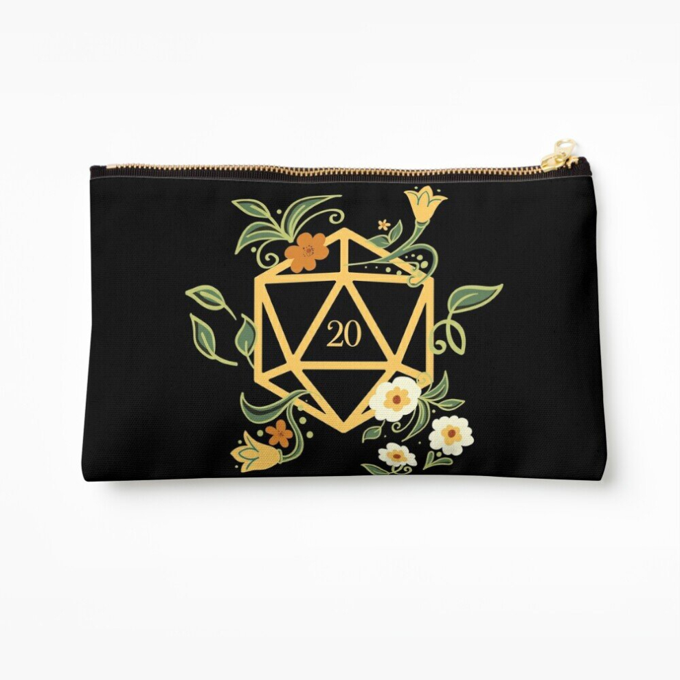Whibos Makeup Bag Plant Lovers Polyhedral D20 Dice Tabletop Rpg Cosmetic Organizer Tyvek Paper Bags Zipper Pouch