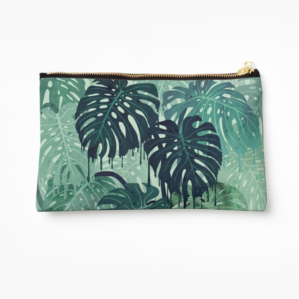 Whibos Green Makeup Bag Monstera Melt (In ) Cosmetic Organizer Tyvek Paper Bags Zipper Pouch