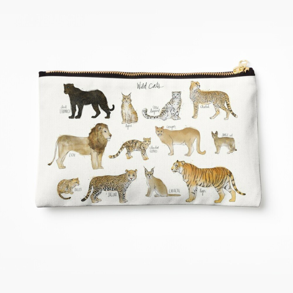 Whibos Makeup Bag Wild Cats Cosmetic Organizer Tyvek Paper Bags Zipper Pouch