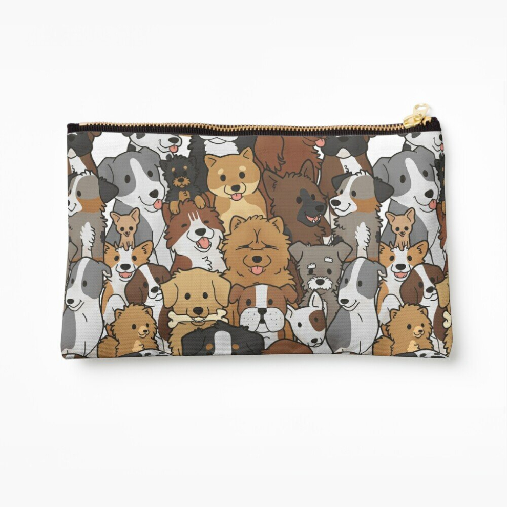 Whibos Makeup Bag Doggo Collage Cosmetic Organizer Tyvek Paper Bags Zipper Pouch