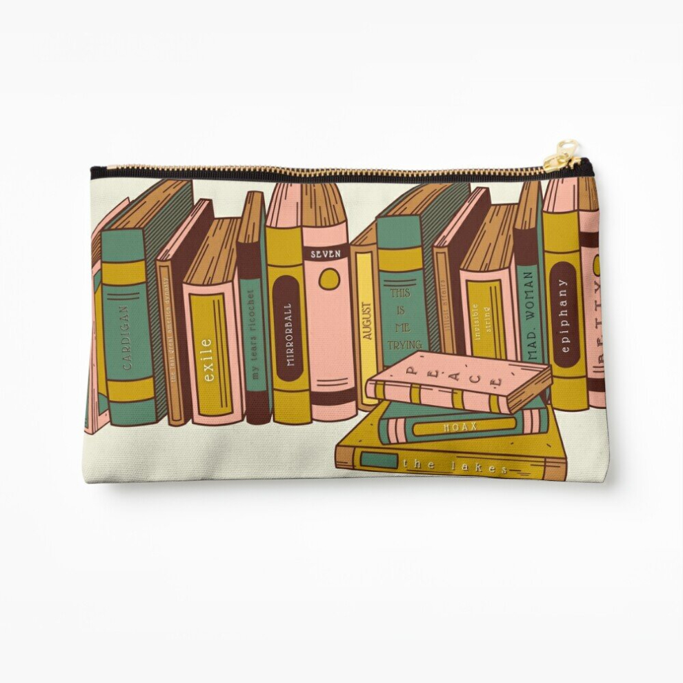 Whibos Makeup Bag Folklore Taylor Swift Album Songs Titles Lyrics Aesthetic Book Library Cosmetic Organizer Tyvek Paper Bags Zipper Pouch