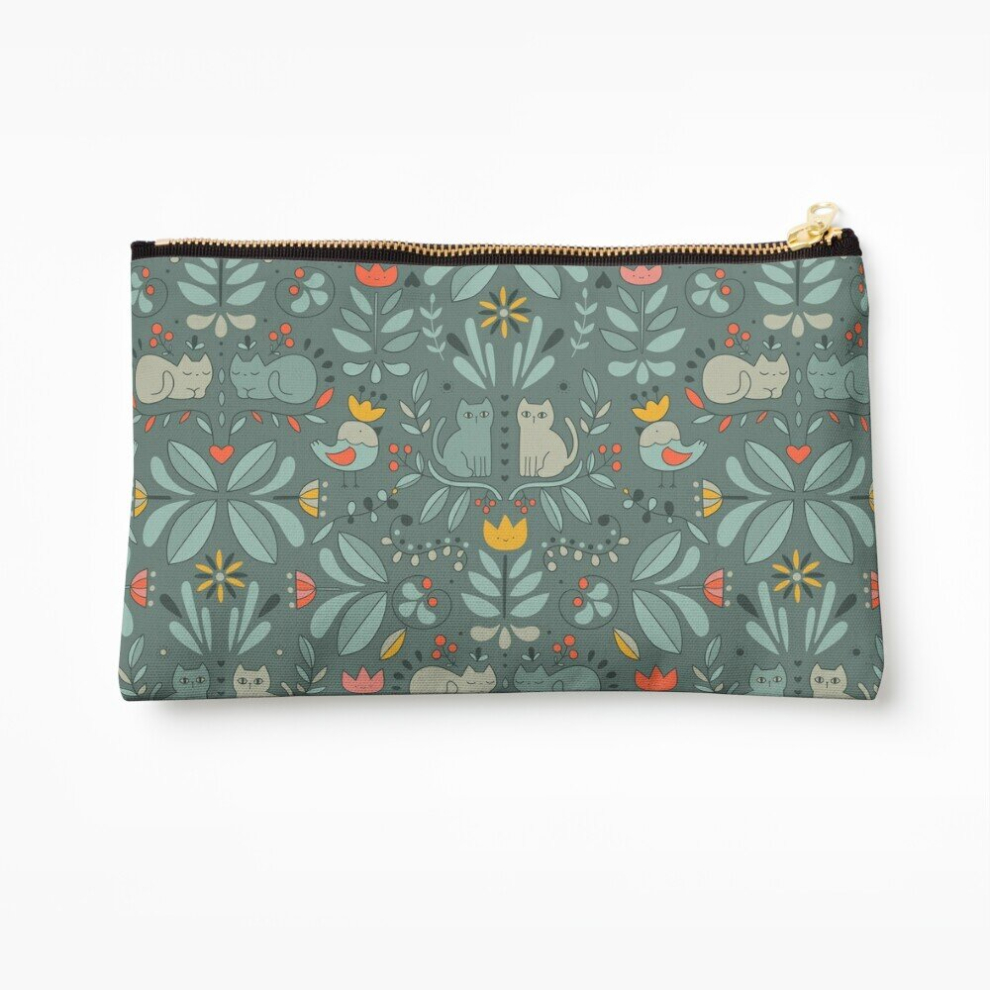 Whibos Makeup Bag Swedish Folk Cats Cosmetic Organizer Tyvek Paper Bags Zipper Pouch