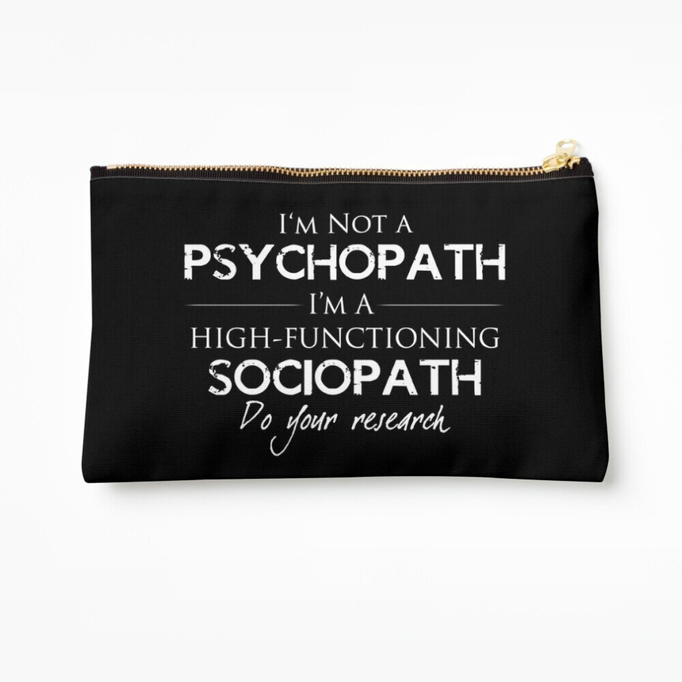 Whibos Makeup Bag I'm Not A Psychopath V2.0 Cosmetic Organizer Tyvek Paper Bags Zipper Pouch