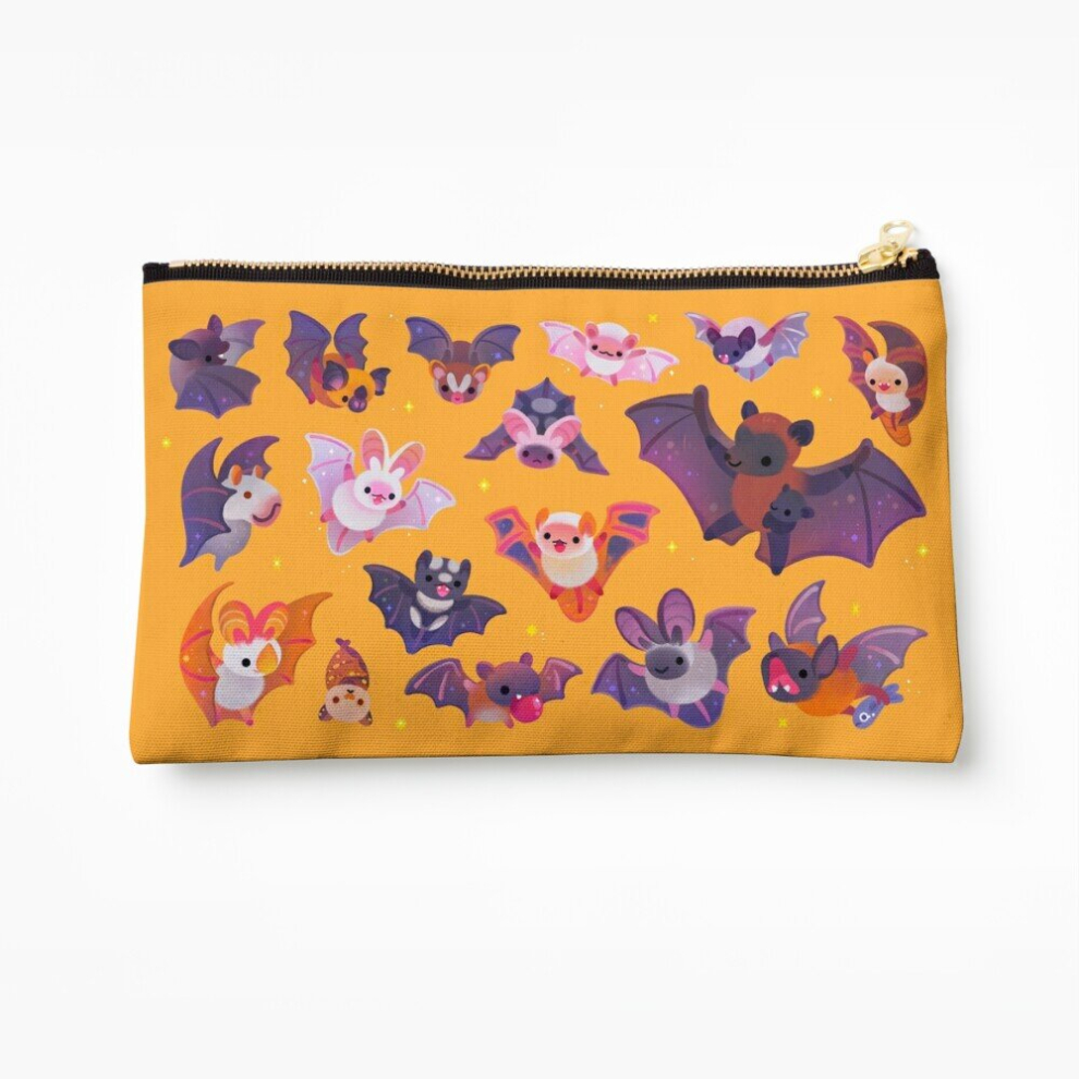 Whibos Yellow Makeup Bag Bat - Cosmetic Organizer Tyvek Paper Bags Zipper Pouch