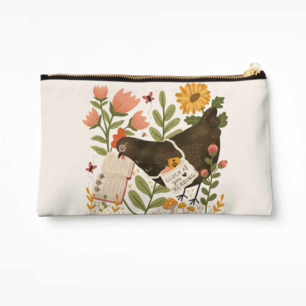 Whibos Makeup Bag Chicken Reading A Book Cosmetic Organizer Tyvek Paper Bags Zipper Pouch
