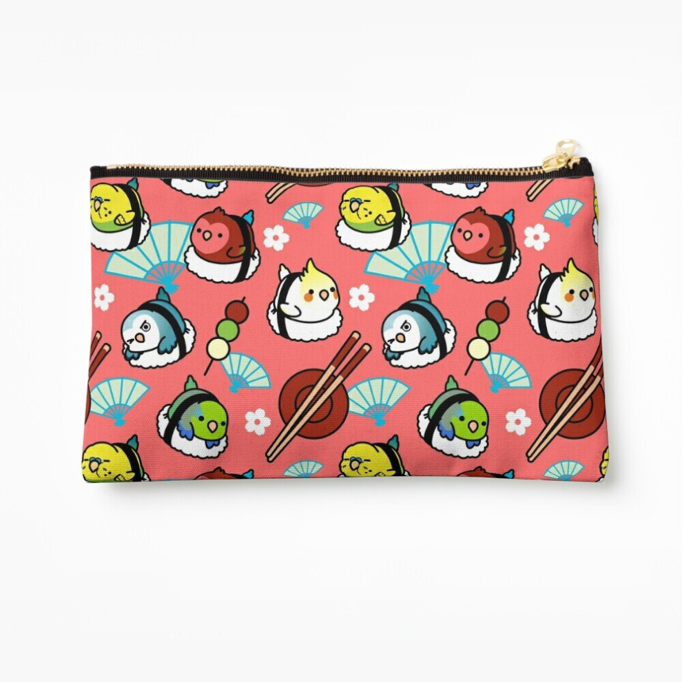 Whibos Makeup Bag Sushi Time With Cody The Lovebird Friends Cosmetic Organizer Tyvek Paper Bags Zipper Pouch