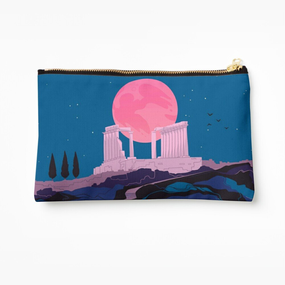 Whibos Makeup Bag Temple Of Poseidon At Sounion Cosmetic Organizer Tyvek Paper Bags Zipper Pouch