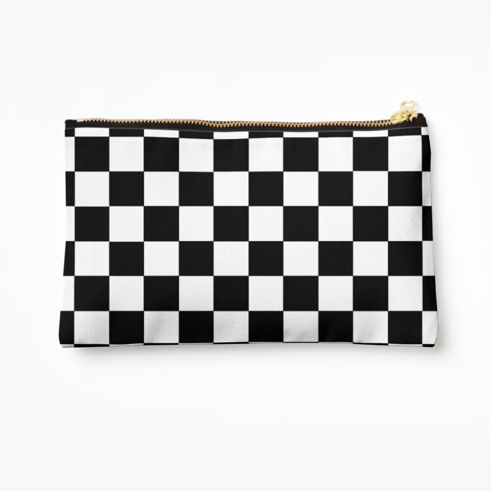 Whibos Black/White Makeup Bag Checkered And Cosmetic Organizer Tyvek Paper Bags Zipper Pouch