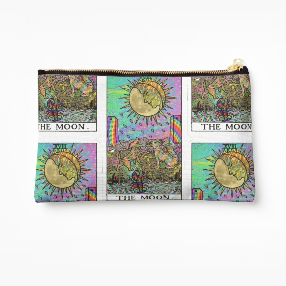 Whibos Makeup Bag Psychadelic Tarot- The Moon Cosmetic Organizer Tyvek Paper Bags Zipper Pouch