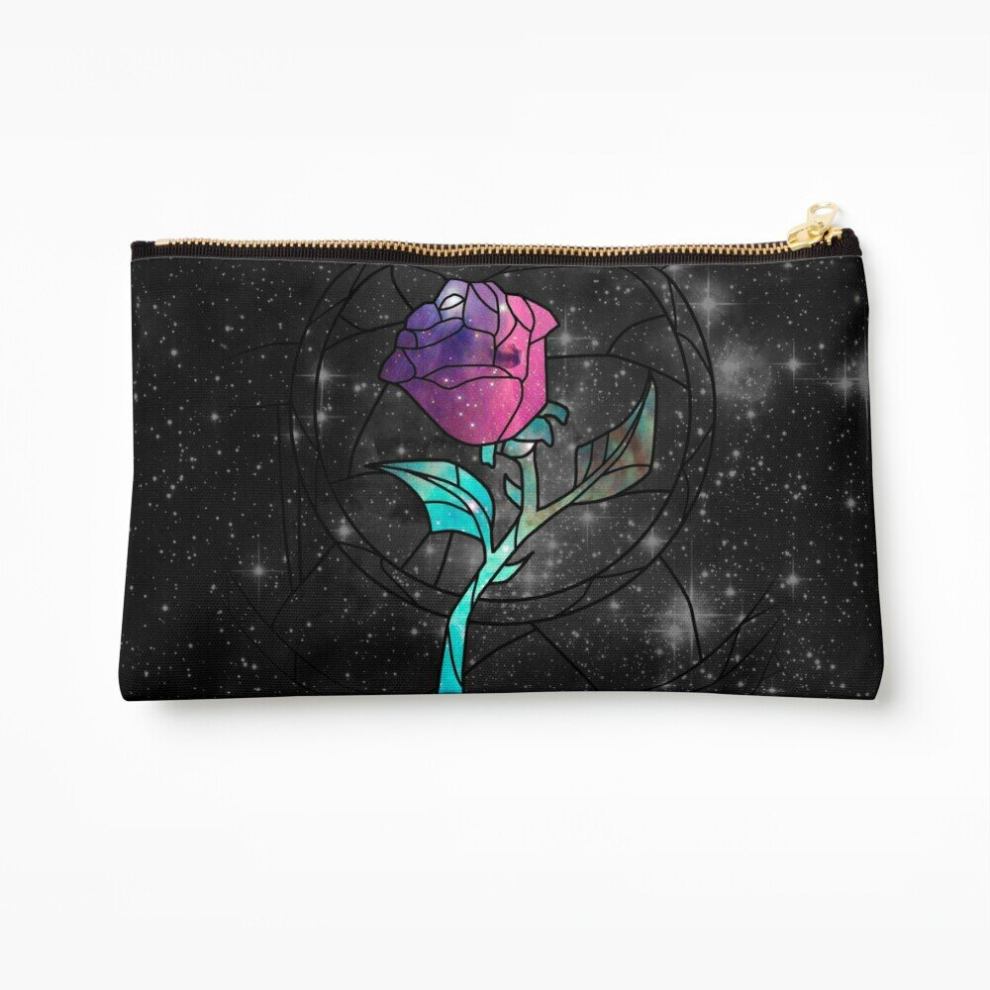 Whibos Makeup Bag Stained Glass Rose Cosmetic Organizer Tyvek Paper Bags Zipper Pouch