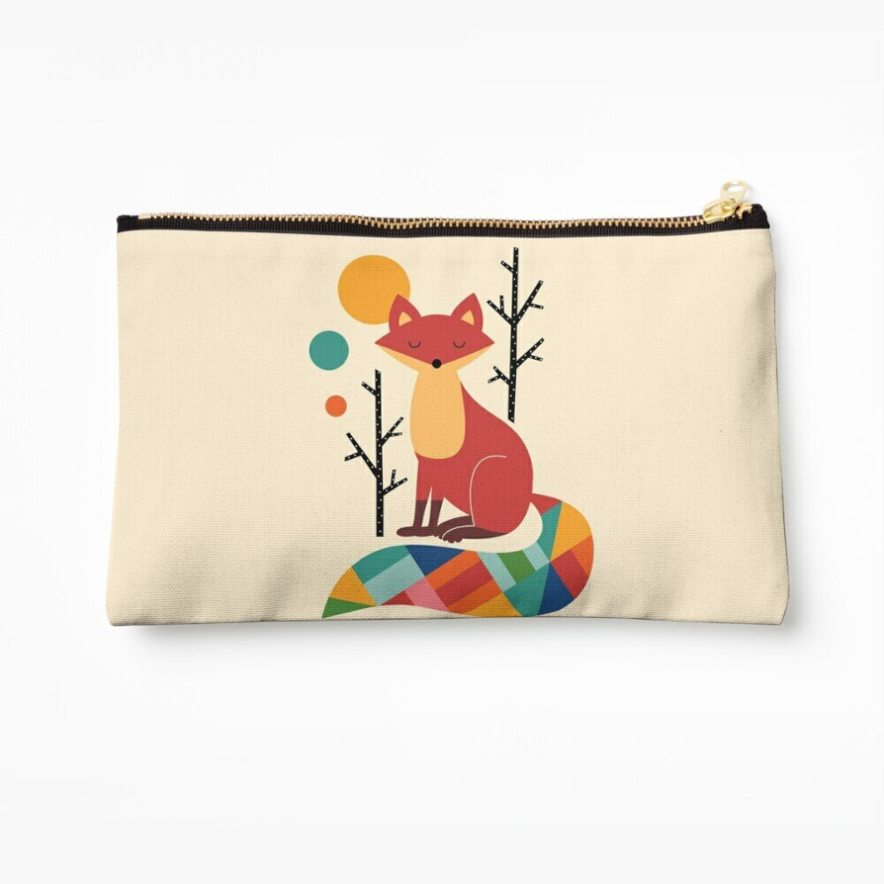 Whibos Makeup Bag Rainbow Fox Cosmetic Organizer Tyvek Paper Bags Zipper Pouch