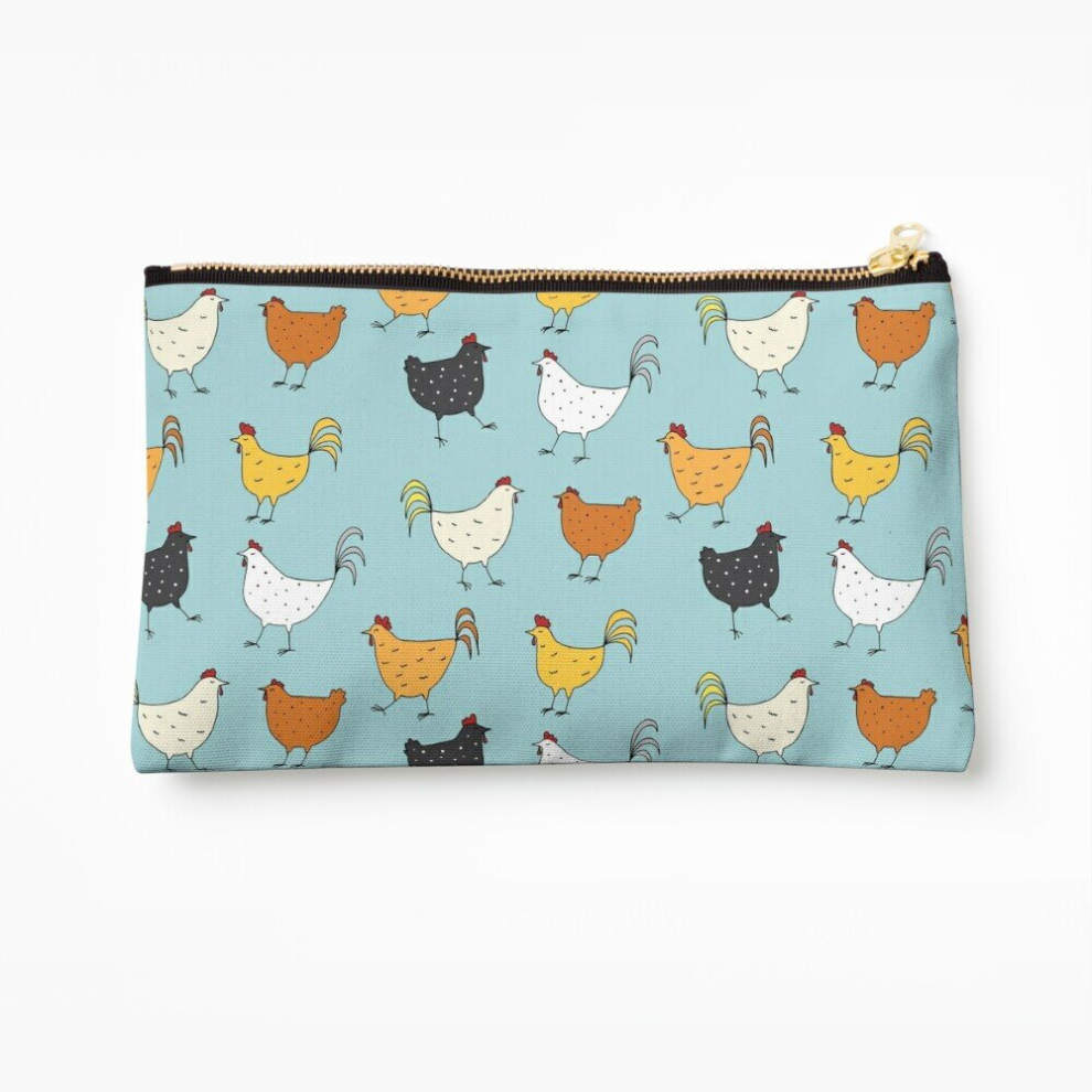 Whibos Makeup Bag Chicken Pattern Cosmetic Organizer Tyvek Paper Bags Zipper Pouch