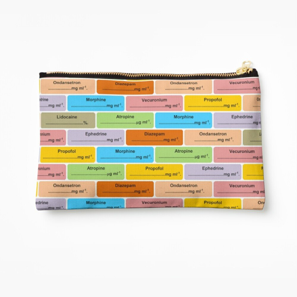 Whibos Makeup Bag Anesthesia Drug Label Pattern Anaesthesia Cosmetic Organizer Tyvek Paper Bags Zipper Pouch