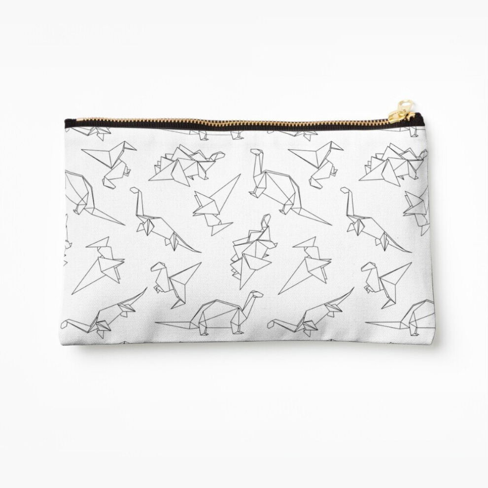 Whibos Makeup Bag Origami Dinosaurs Cosmetic Organizer Tyvek Paper Bags Zipper Pouch