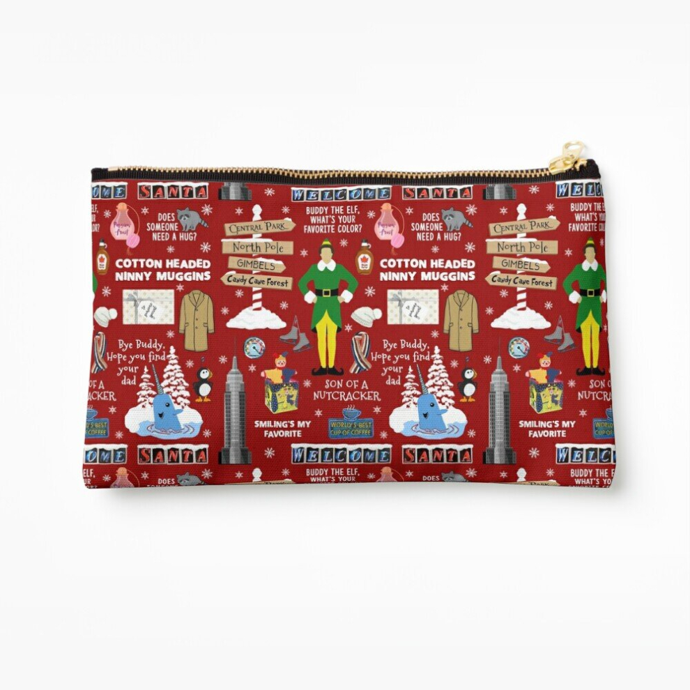 Whibos Red Makeup Bag Buddy The Elf Collage, Cosmetic Organizer Tyvek Paper Bags Zipper Pouch