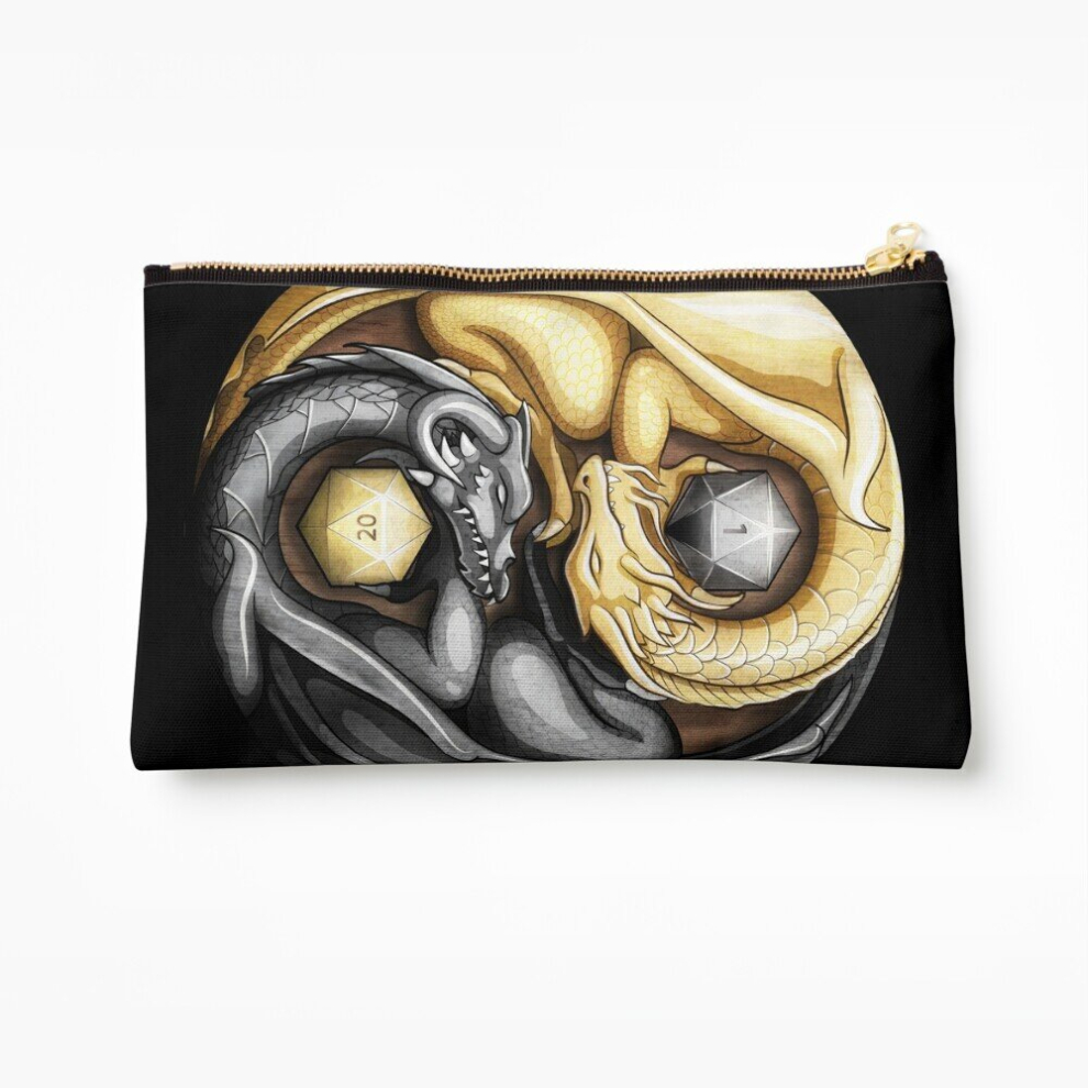 Whibos Makeup Bag Balanced Dragons D20 Cosmetic Organizer Tyvek Paper Bags Zipper Pouch