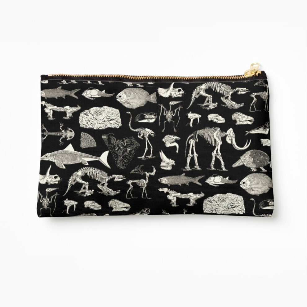 Whibos Makeup Bag Paleontology Illustration Cosmetic Organizer Tyvek Paper Bags Zipper Pouch