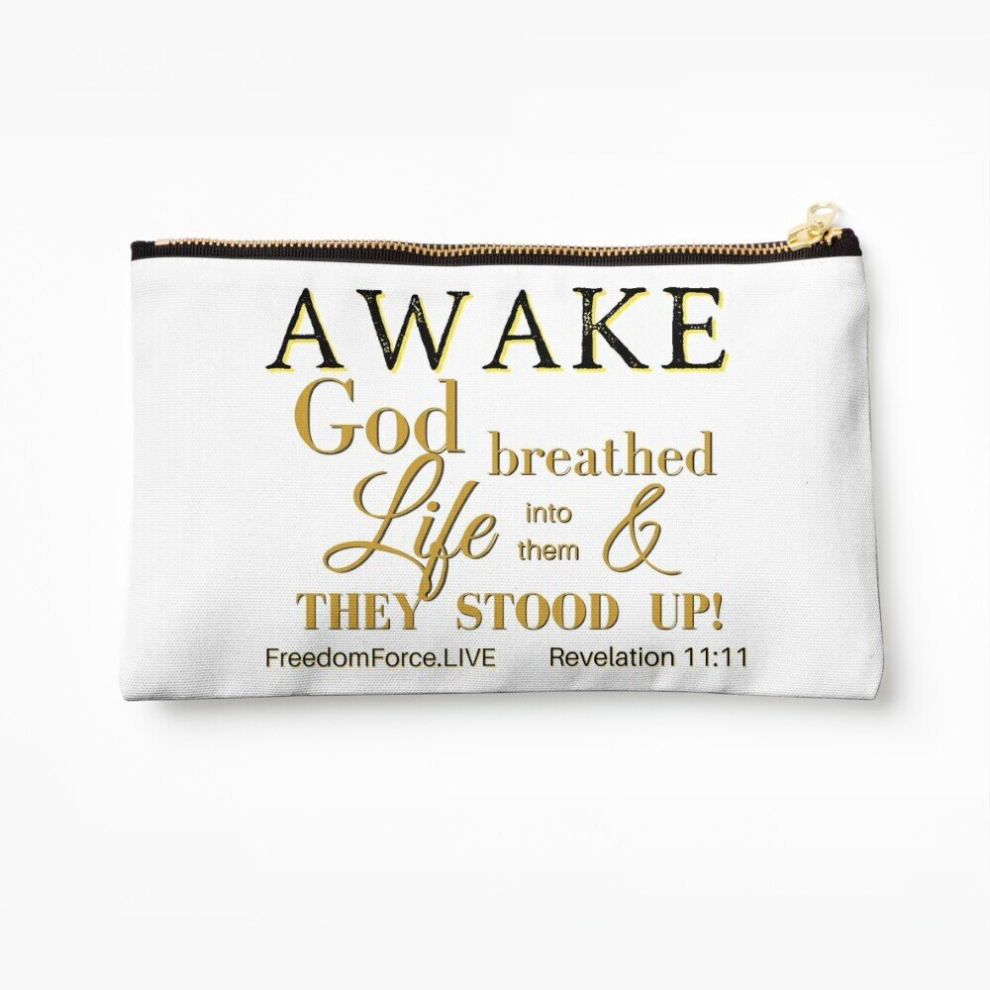 Whibos Black/Gold Makeup Bag Awake - And Cosmetic Organizer Tyvek Paper Bags Zipper Pouch