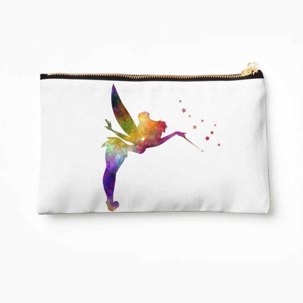 Whibos Makeup Bag Tinkerbell In Watercolor Cosmetic Organizer Tyvek Paper Bags Zipper Pouch